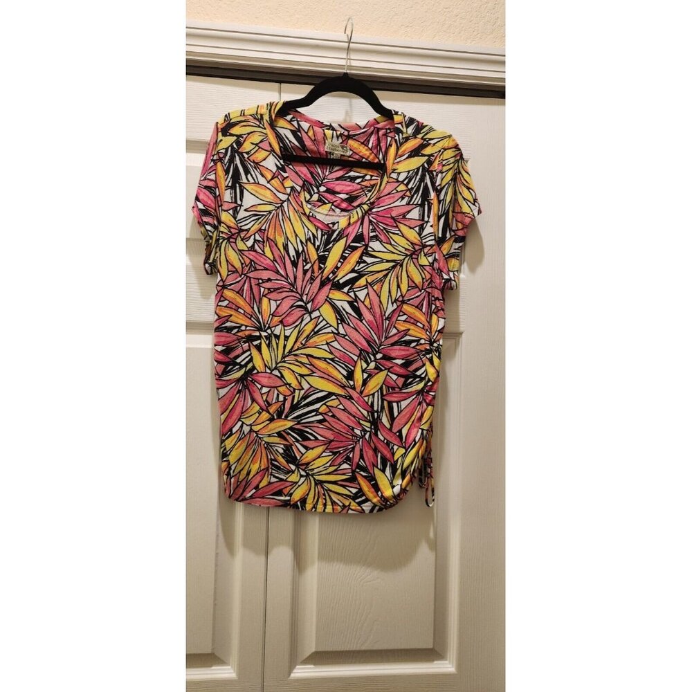 Palm Harbor Size XL Pink & Yellow Womens Tshirt